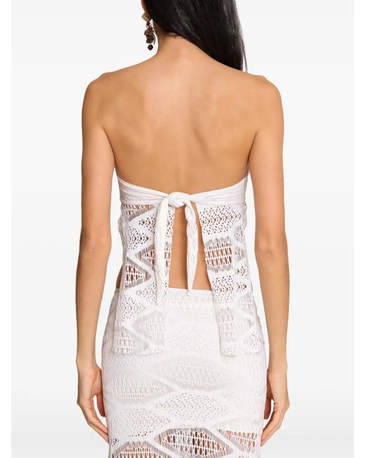 Amir Slama White X Jade Picon Metal Detail Bandeau Top