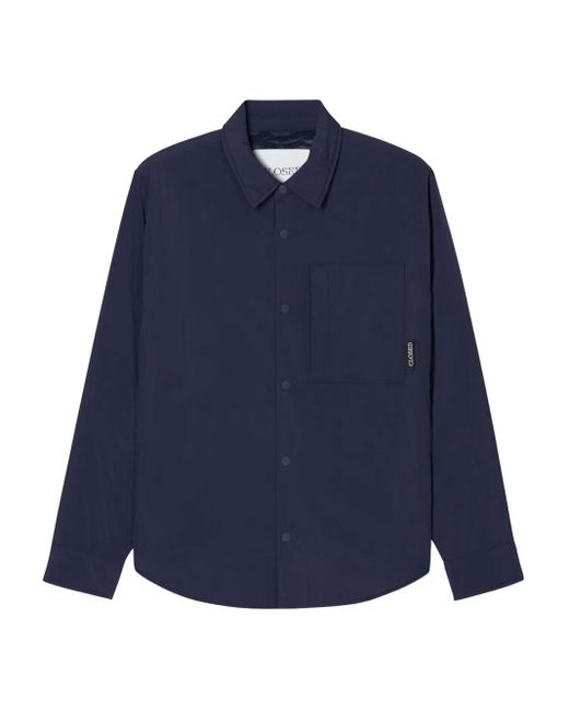 Closed Blue Pocket-Patch Shirt Jacket for men