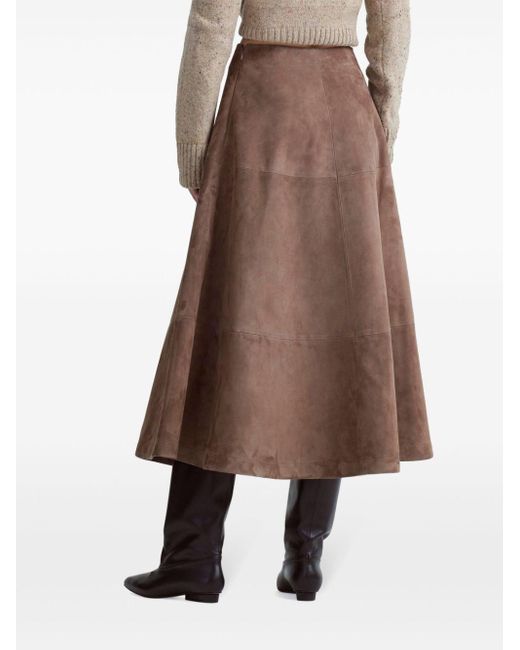 Jupe Mi Longue Varda En Daim Altuzarra en coloris Marron Lyst