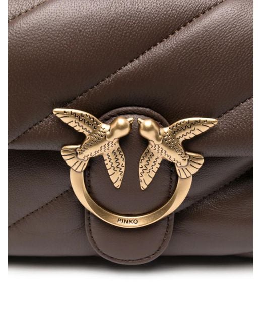 Borsa A Spalla Love Con Placca Logo di Pinko in Gray