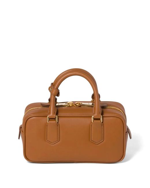 Miu Miu Brown Regular Arcadie Leather Tote Bag