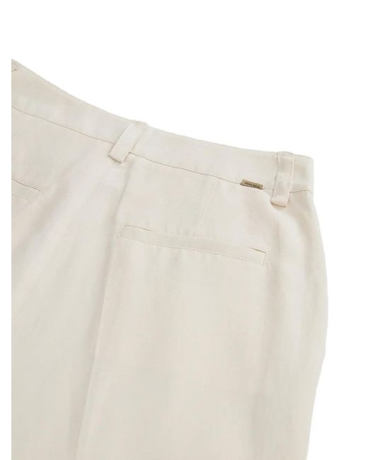 Woolrich White Belt-Loops Pressed-Crease Trousers