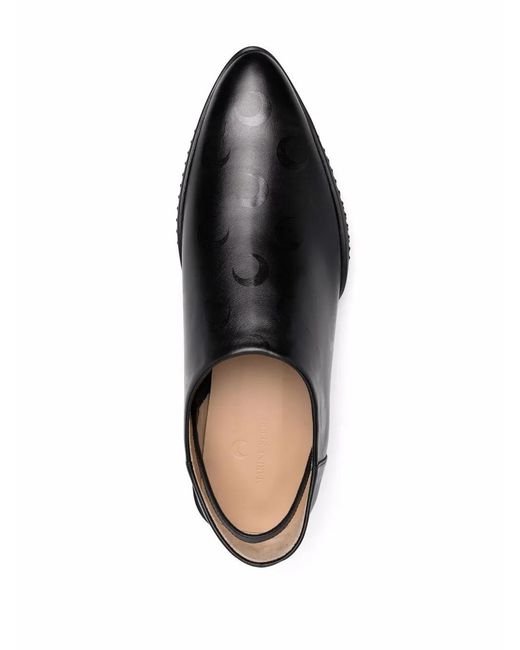 MARINE SERRE Black Crescent Moon-Print Flat Shoes for men