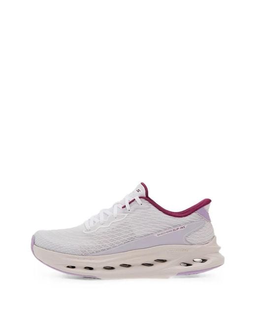 Skechers White Mesh-Texture Slip-Ins Sneakers