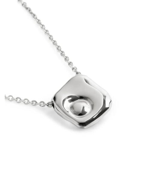 Monica Vinader White Square-Pendant Necklace