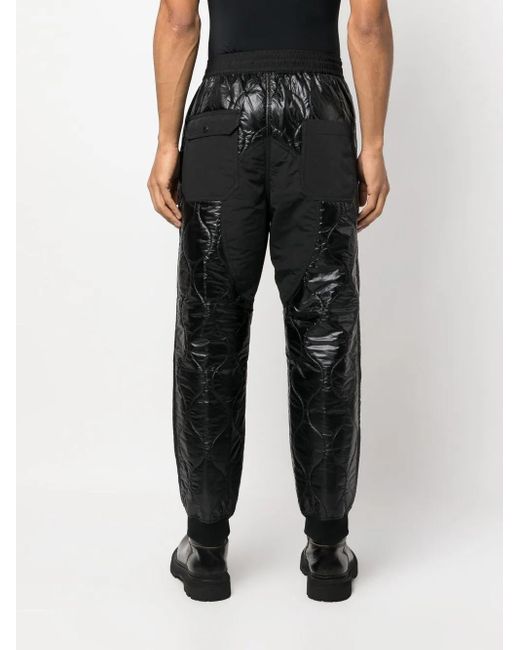 Junya Watanabe Black Quilted Straight-Leg Trousers for men