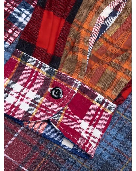 Needles Red Patchwork Shirt for men