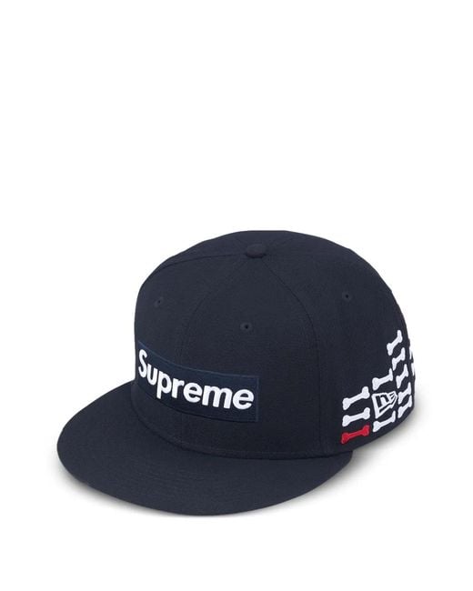 Supreme Blue 59Fifty Bone-Patch Baseball Cap for men