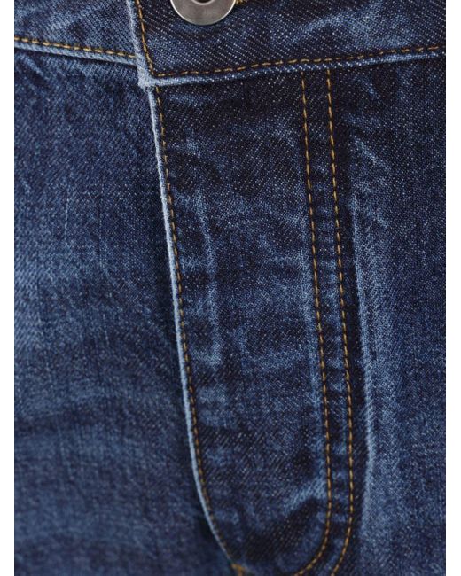 Bottega Veneta Blue Logo-patch Cotton Jeans