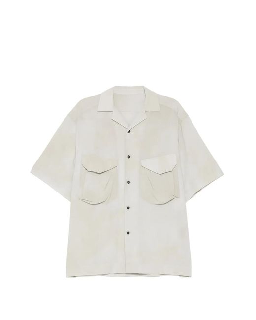 Ziggy Chen White Short-Sleeve Flap-Pocket Shirt for men