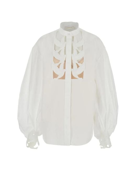 Zimmermann White Luna Cotton Blouse