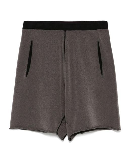 Label Under Construction Gray Cotton Shorts for men