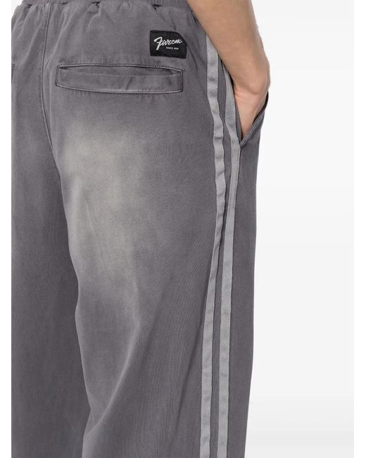FIVE CM Gray Faded-Effect Cotton Track Pants for men