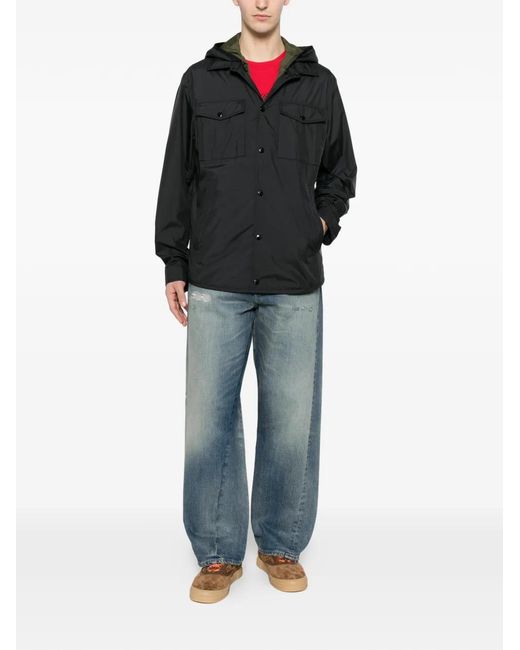 Moncler Black Logo-Patch Hooded Jacket for men