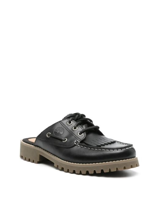 Timberland Black Mules With Lace-Up