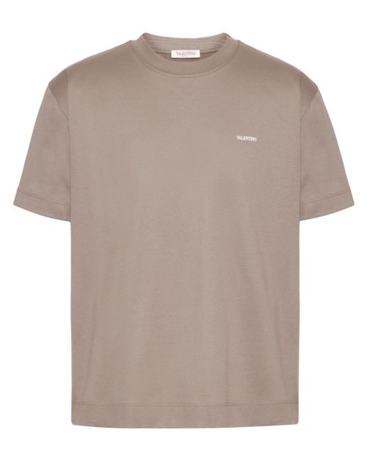 Valentino Garavani Brown Logo-print Cotton T-shirt for men