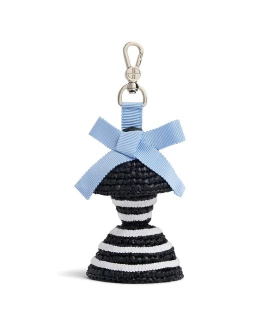 Patou White Bow-Detail Striped-Print Doll Charm