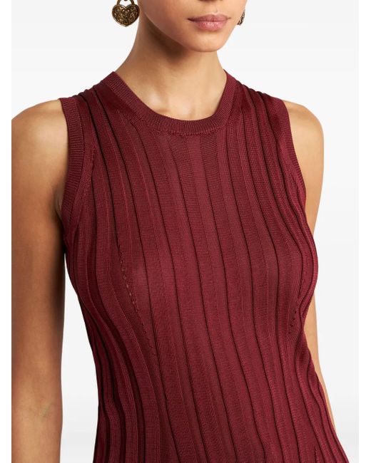 Etro Geribbelde Top in het Red
