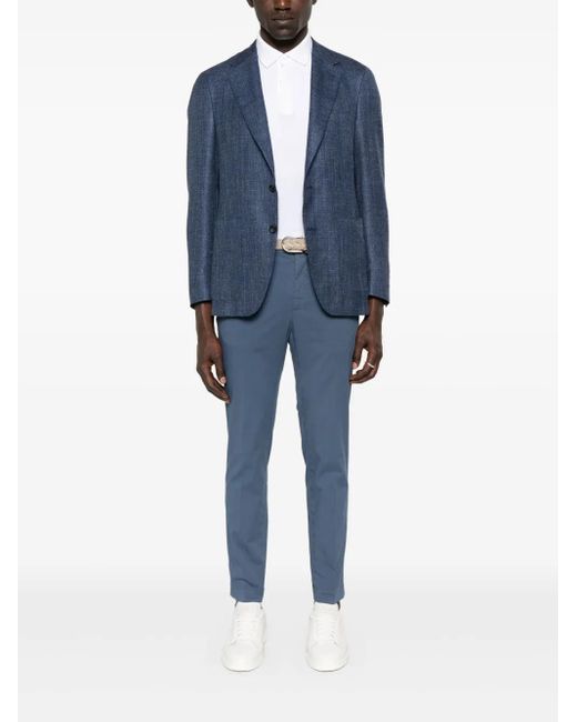 Canali Blue Mélange-Effect Blazer for men
