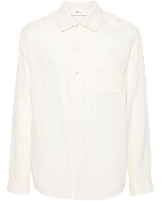 Séfr White Leo Cotton Shirt for men