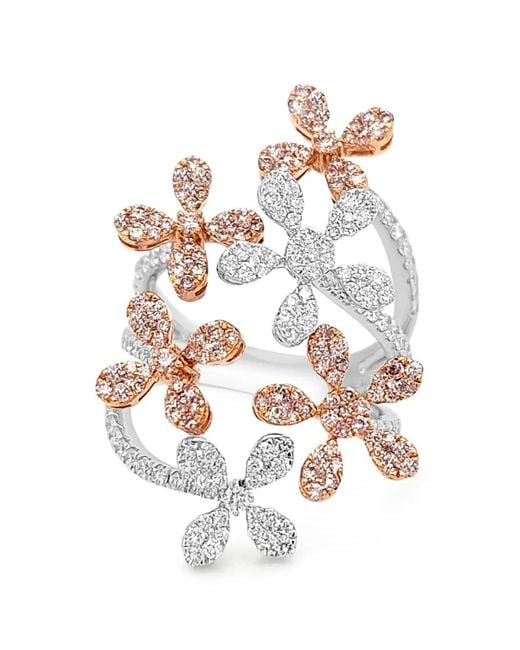 HYT Jewelry White Floral-Motif Diamond Ring