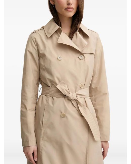 Joop! Natural Double-Breasted Belted Trench Coat