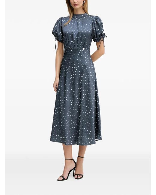 Silvian Heach Blue Midikleid Mit Polka Dots