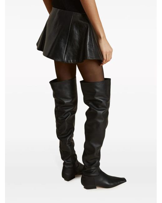 Khaite Blue The Ralfa Leather Miniskirt