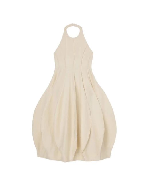 Rohe White Halter-Neck Pleated Dress