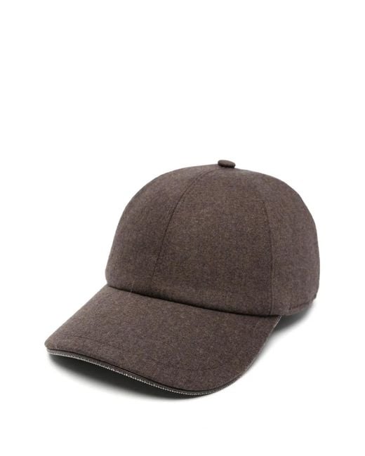 Peserico Brown Bead-Trim Baseball Cap