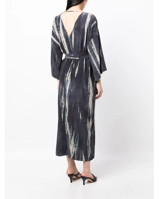Voz Black Abstract-Pattern Print V-Neck Dress