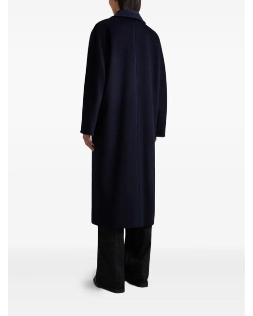 Max Mara Blue Madame 101801 Double-Breasted Buttoned Coat