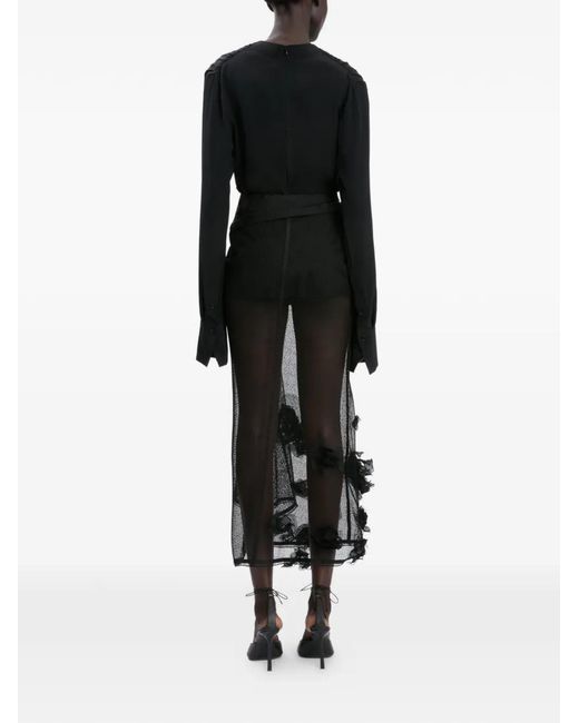 Victoria Beckham Black Midi Basque Skirt