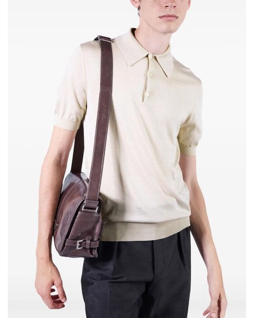 Prada White Knit Polo Shirt for men