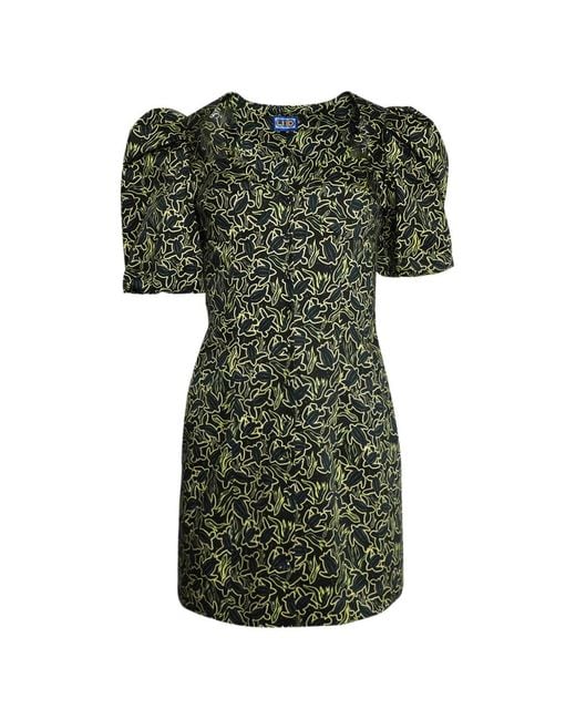LHD Green Avena Printed Mini Dress