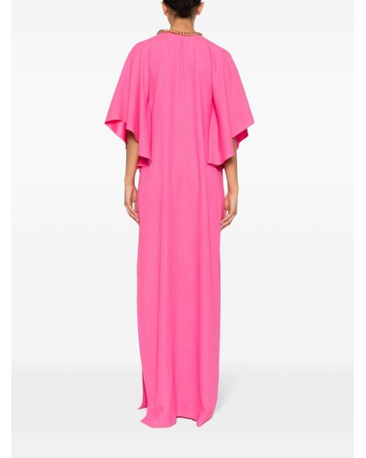 Robe évasée à détail de chaîne Moschino en coloris Pink