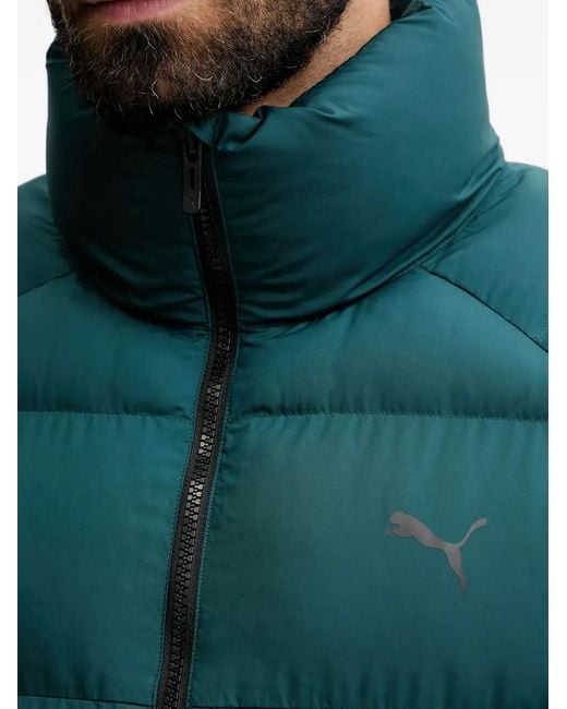 PUMA Green Mono Zip Puffer Jacket for men