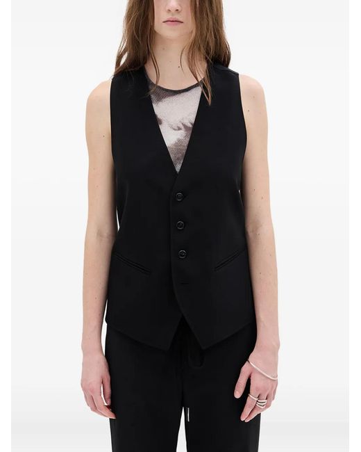 Ann Demeulemeester Black Charlotte Button-Fastening Waistcoat