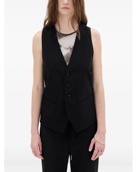 Ann Demeulemeester Charlotte Button-fastening Waistcoat Black