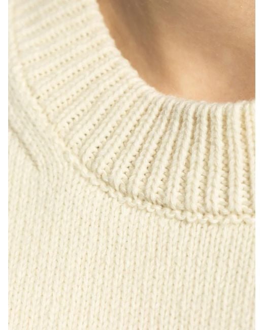 Jil Sander Natural Drop Shoulder Sweater