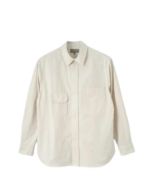 Margaret Howell White Odd Pocket Button-Up Shirt for men