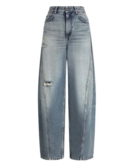 Dolce & Gabbana Blue Distressed Panelled Jeans