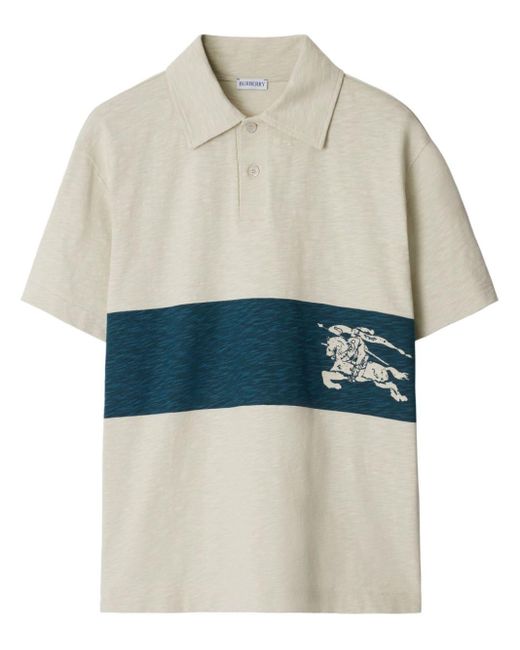 Burberry Blue Ekd Striped Polo Shirt for men