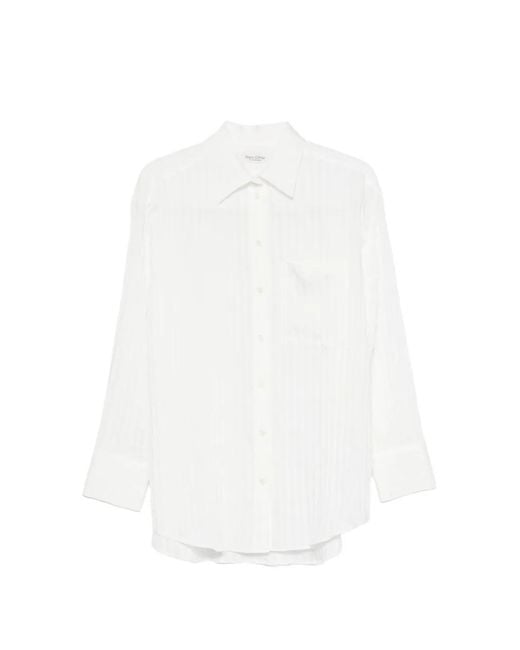 Marc O' Polo White Striped Chest-Pocket Shirt