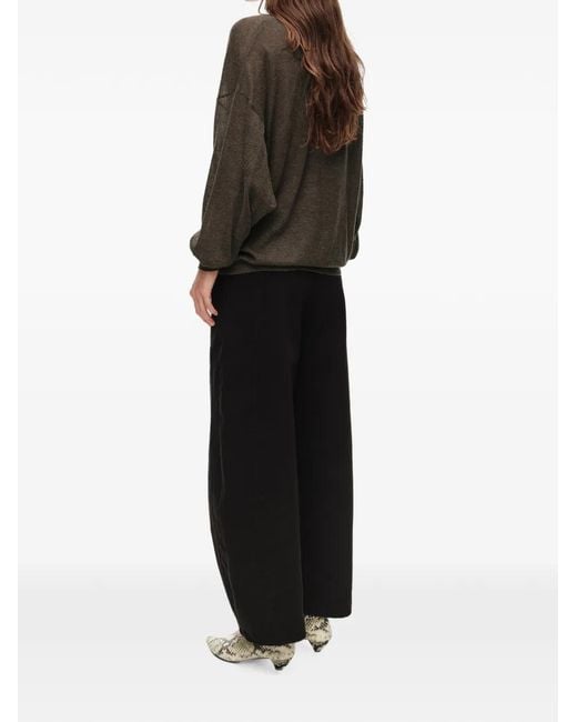 Bimba Y Lola Brown Long Chocolate Wool And Lace Sweater