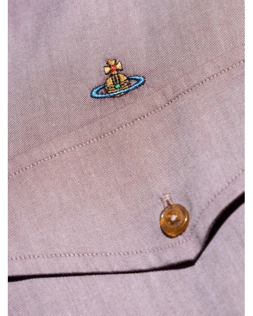 Vivienne Westwood Purple Orb-Embroidered Shirt for men
