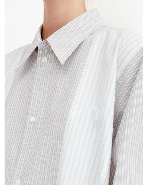 MM6 by Maison Margiela White Striped Shirt Dress