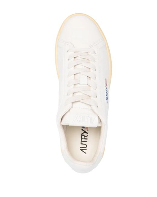 Autry White Dallas Low-Top Sneakers