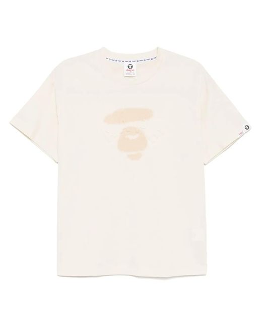 Aape By A Bathing Ape White T-Shirt Mit Logo-Print