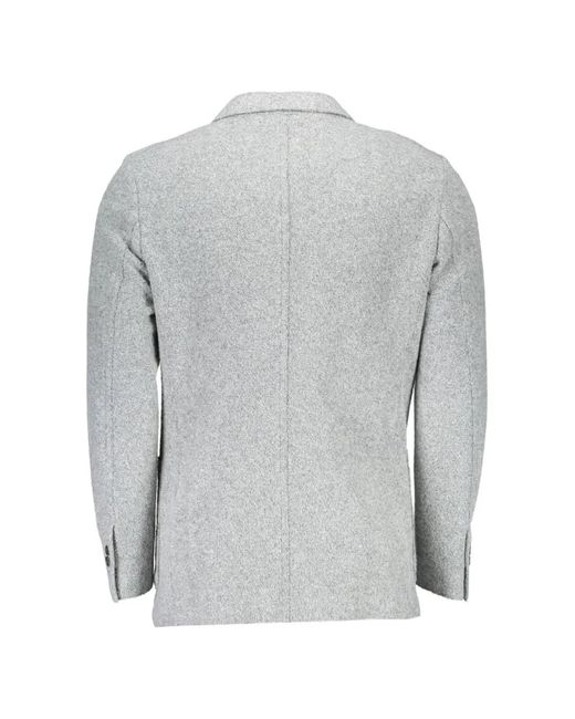 Gant Gray Marl-Pattern Single-Breasted Blazer for men